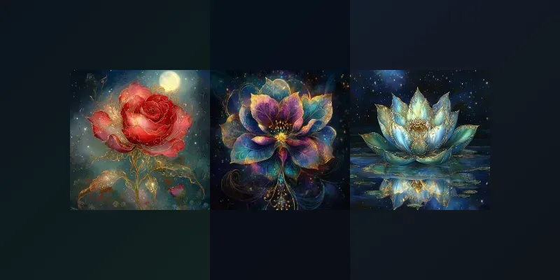 Art Nouveau Ethereal Flowers generated by undefined