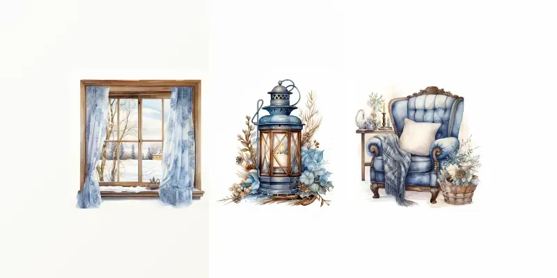 Watercolor Winter Cliparts generated by undefined