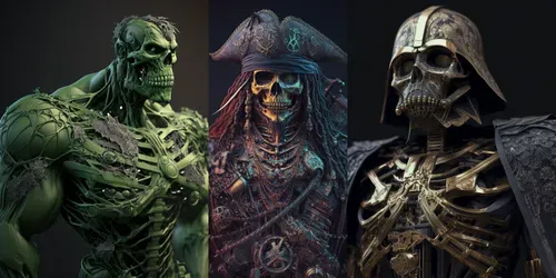 Skeltonized Characters generated by midjourney
