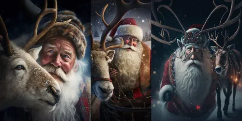 Santas And Rudolphs generated by midjourney