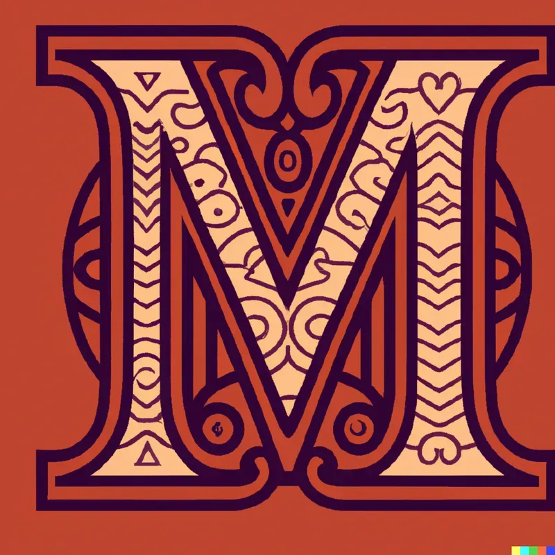 Intricate Book-style Typographic Letters