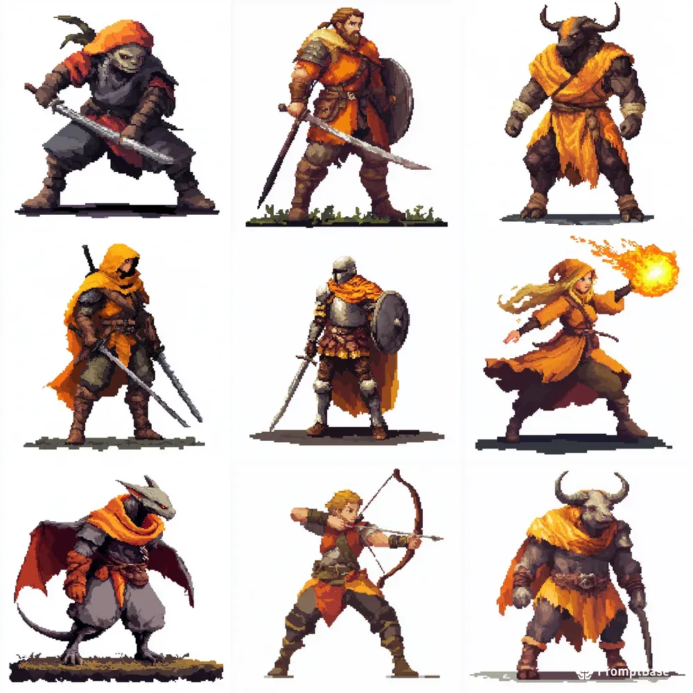 Retro Pixel Art Characters