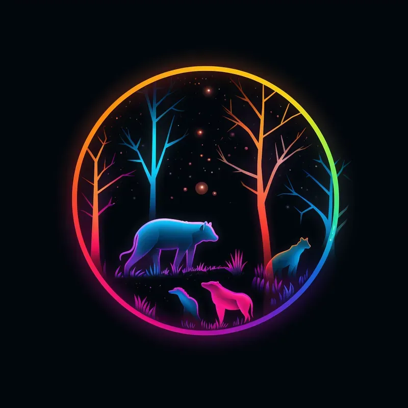Neon Animal Logos