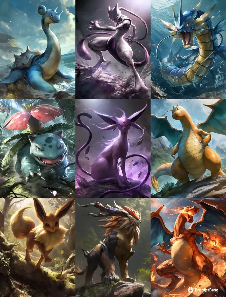 Pokemon Realistic Dynamic Poses