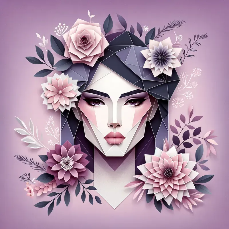 Origami Women With Florals