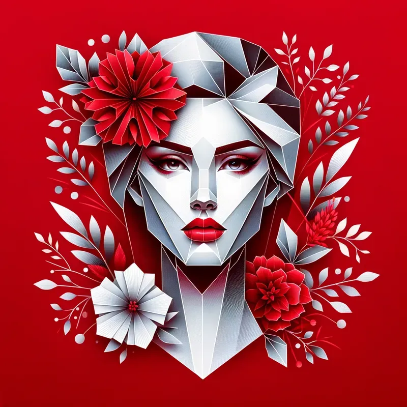 Origami Women With Florals