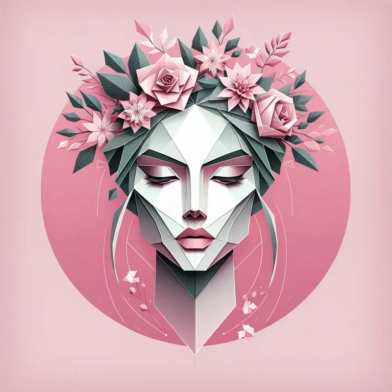 Origami Women With Florals