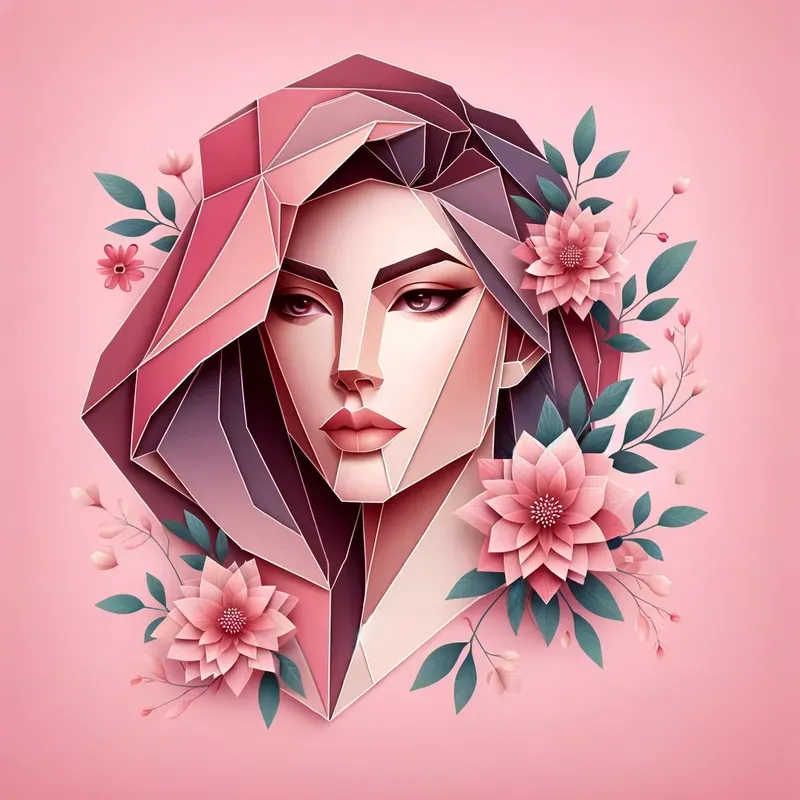 Origami Women With Florals