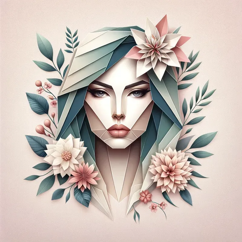 Origami Women With Florals