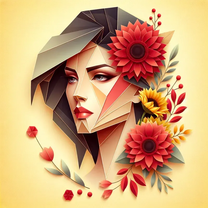 Origami Women With Florals