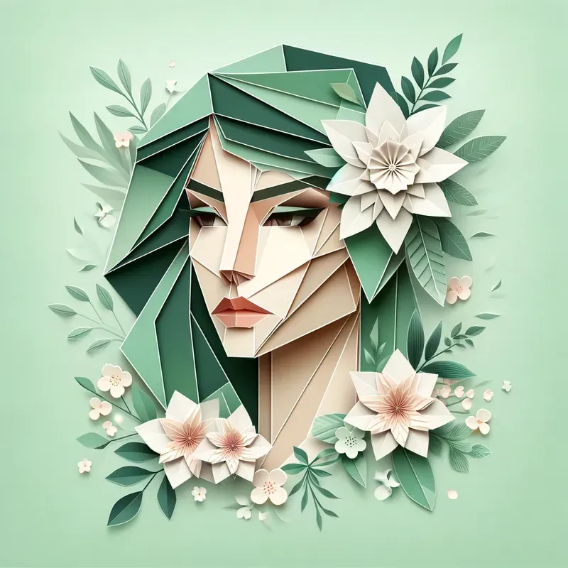 Origami Women With Florals
