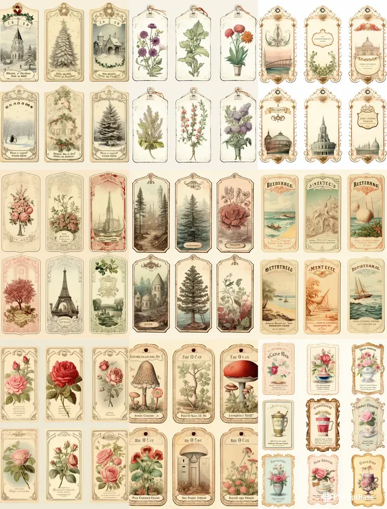 Timeless Vintage Ephemera Labels