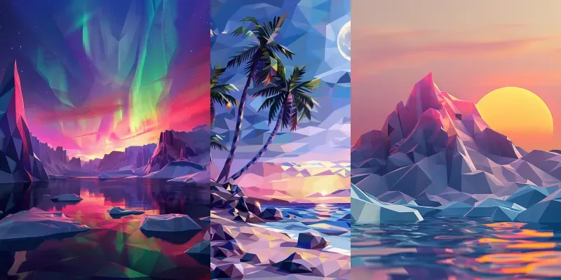 Low Poly 2D Art Creations generated by undefined