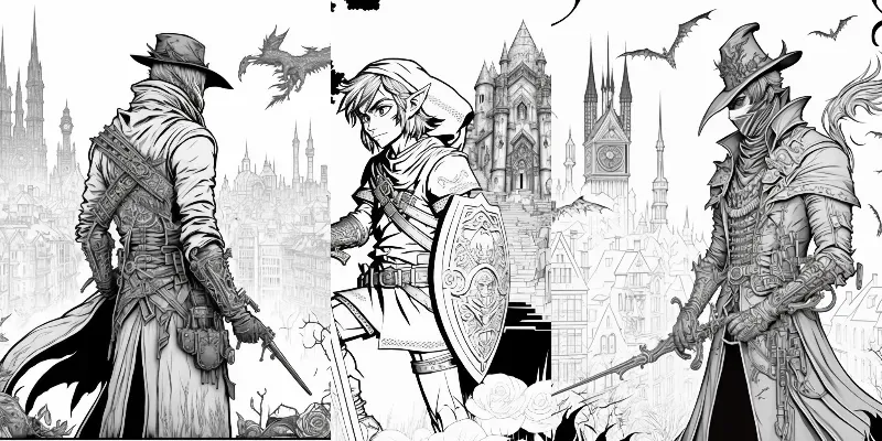 Character Coloring Book Pages generated by undefined