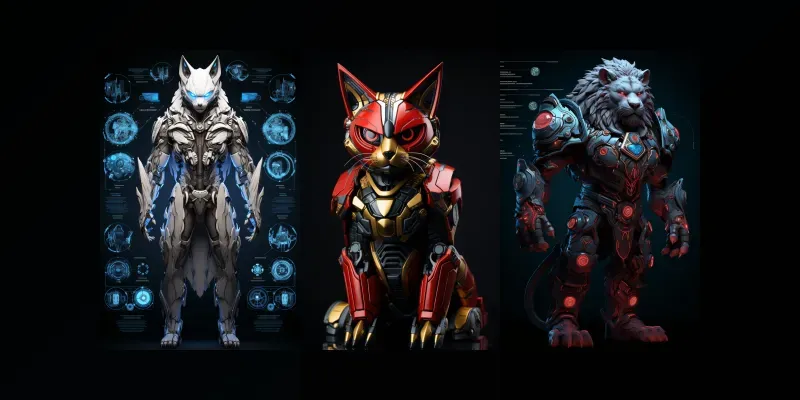 3D Cyborg Animals generated by undefined