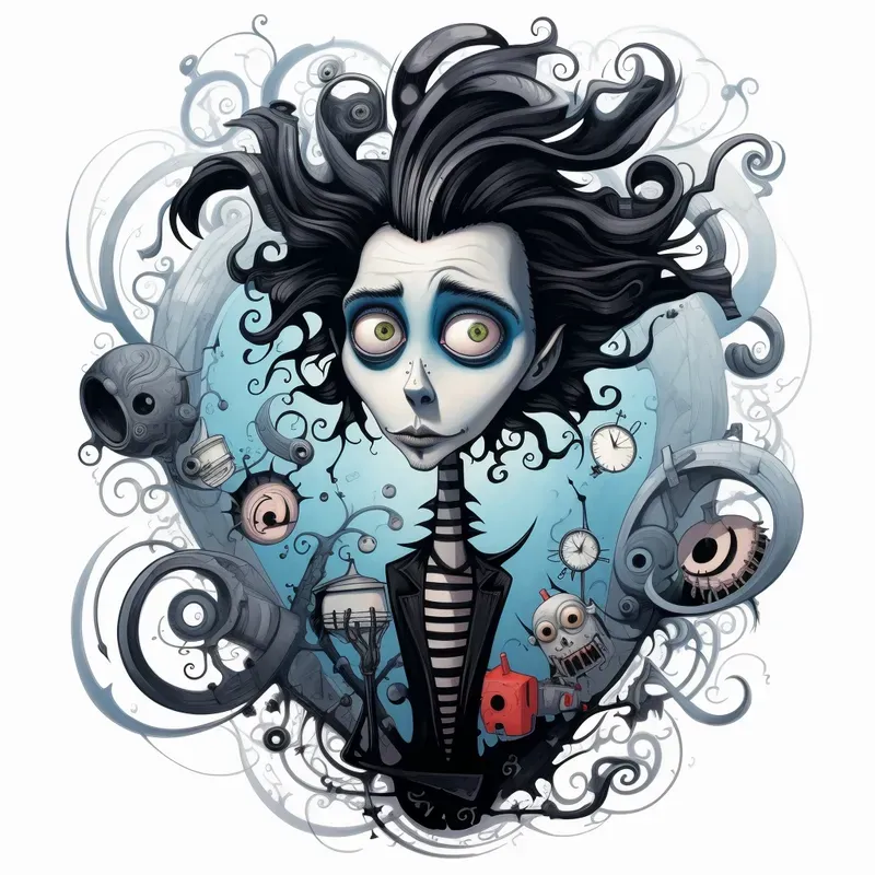 Tim Burton Cartoon Illustrations