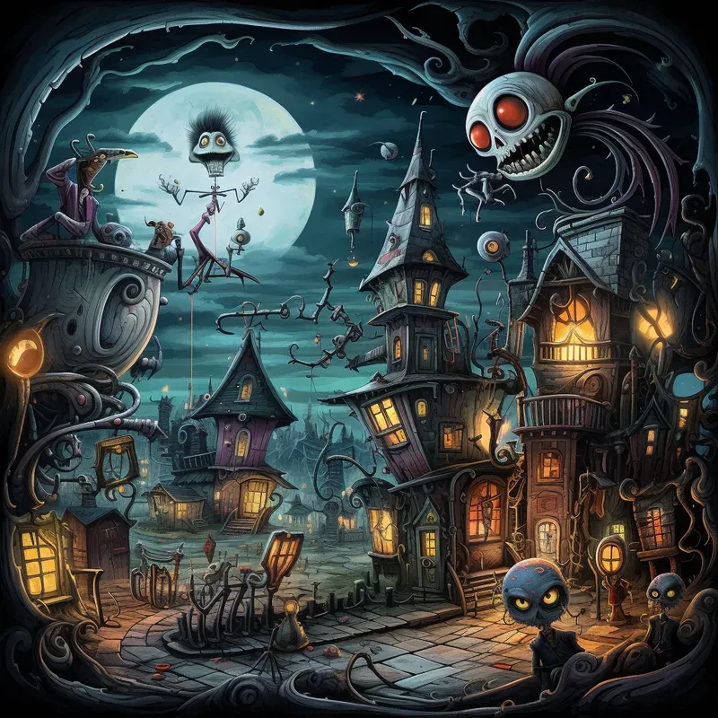 Tim Burton Cartoon Illustrations