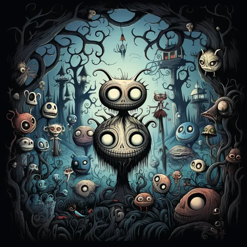 Tim Burton Cartoon Illustrations