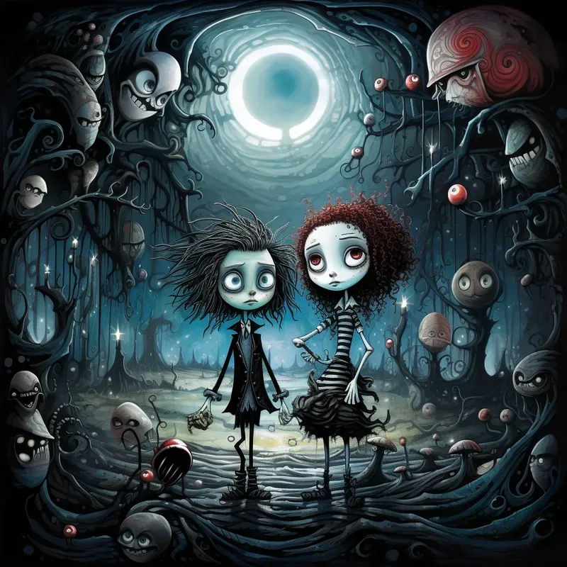 Tim Burton Cartoon Illustrations
