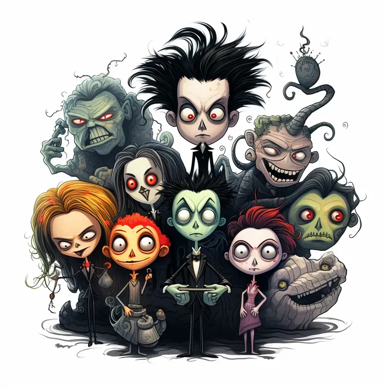 Tim Burton Cartoon Illustrations