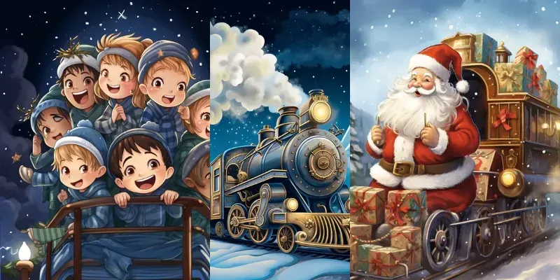 Polar Express Christmas Cartoons generated by undefined