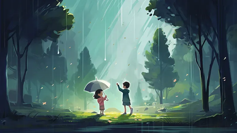 Raining Landscape Illustrations