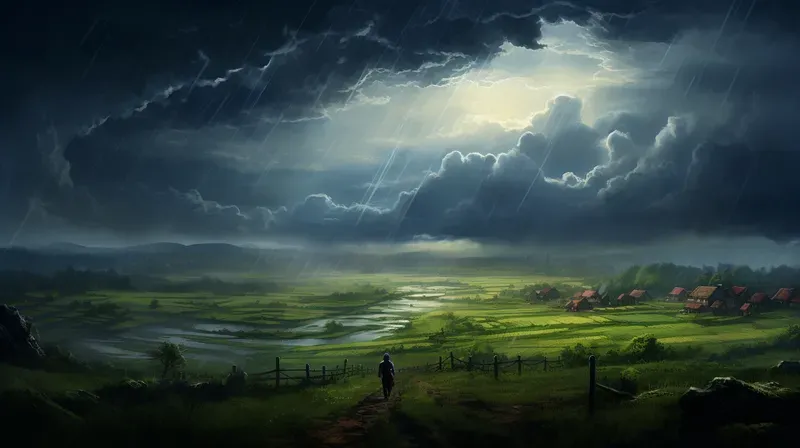 Raining Landscape Illustrations