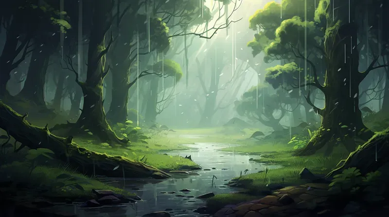 Raining Landscape Illustrations