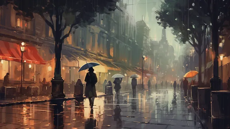 Raining Landscape Illustrations