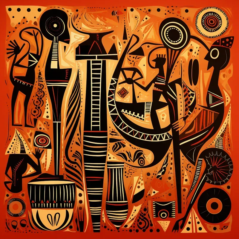 African Abstract Art Illustrations