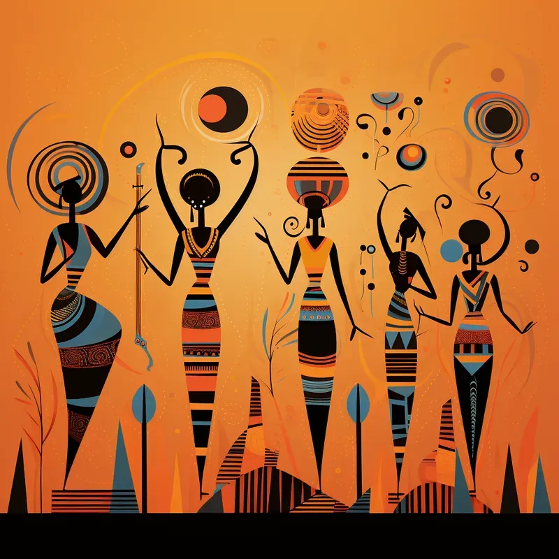 African Abstract Art Illustrations