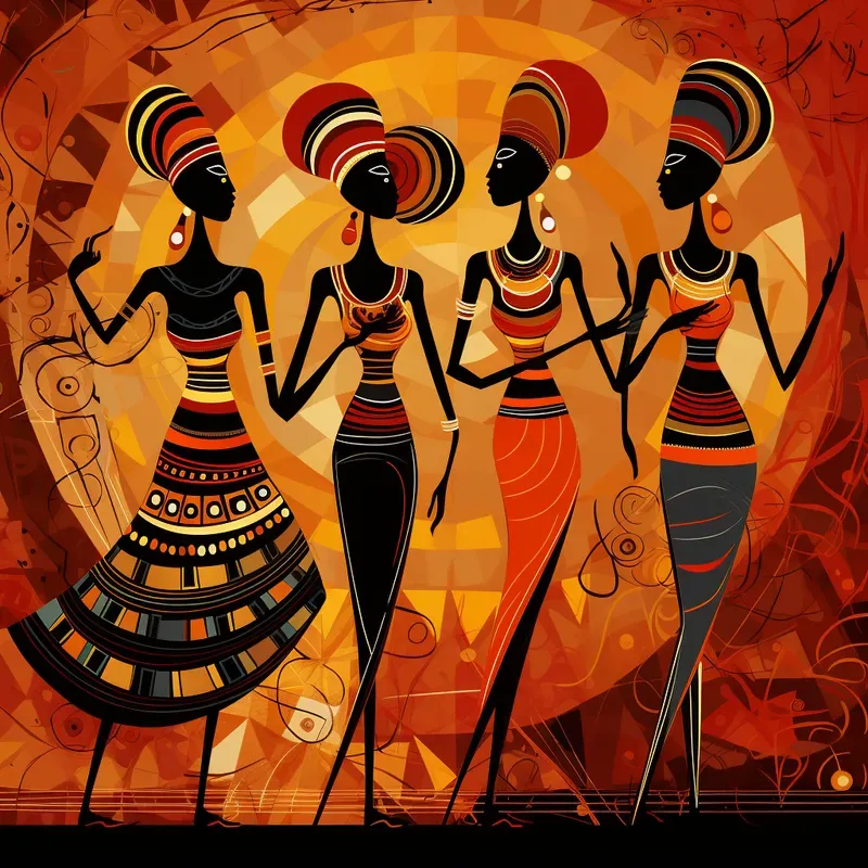 African Abstract Art Illustrations