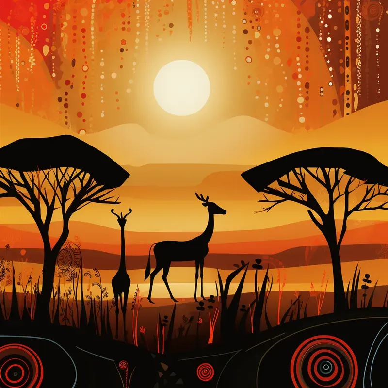 African Abstract Art Illustrations