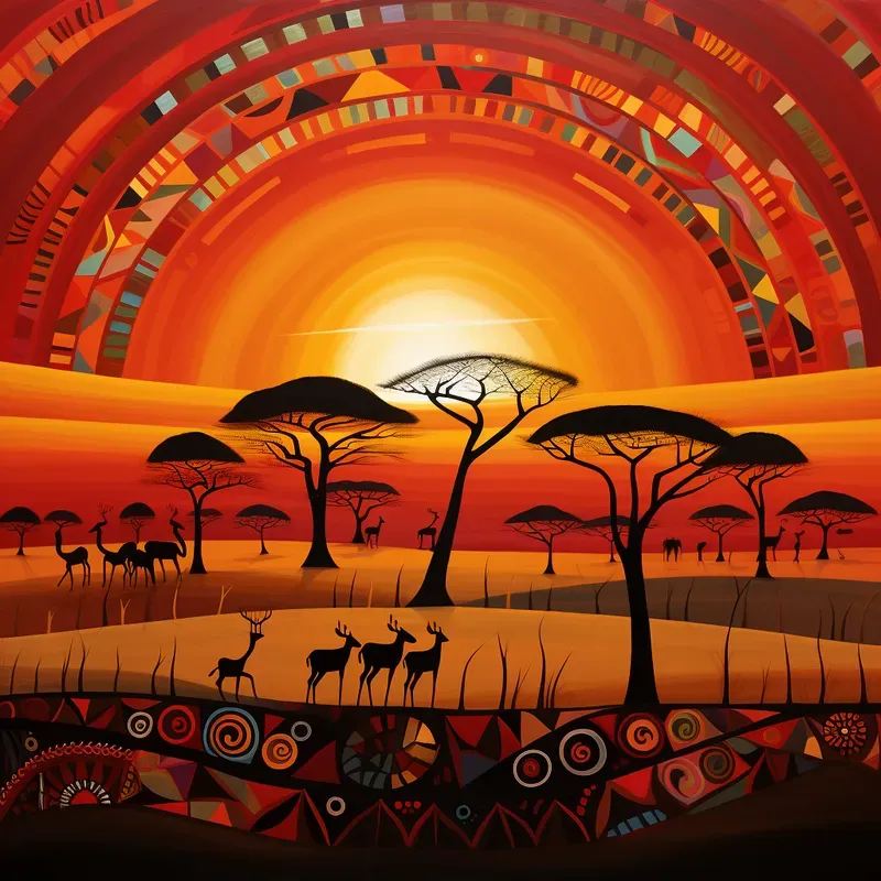 African Abstract Art Illustrations