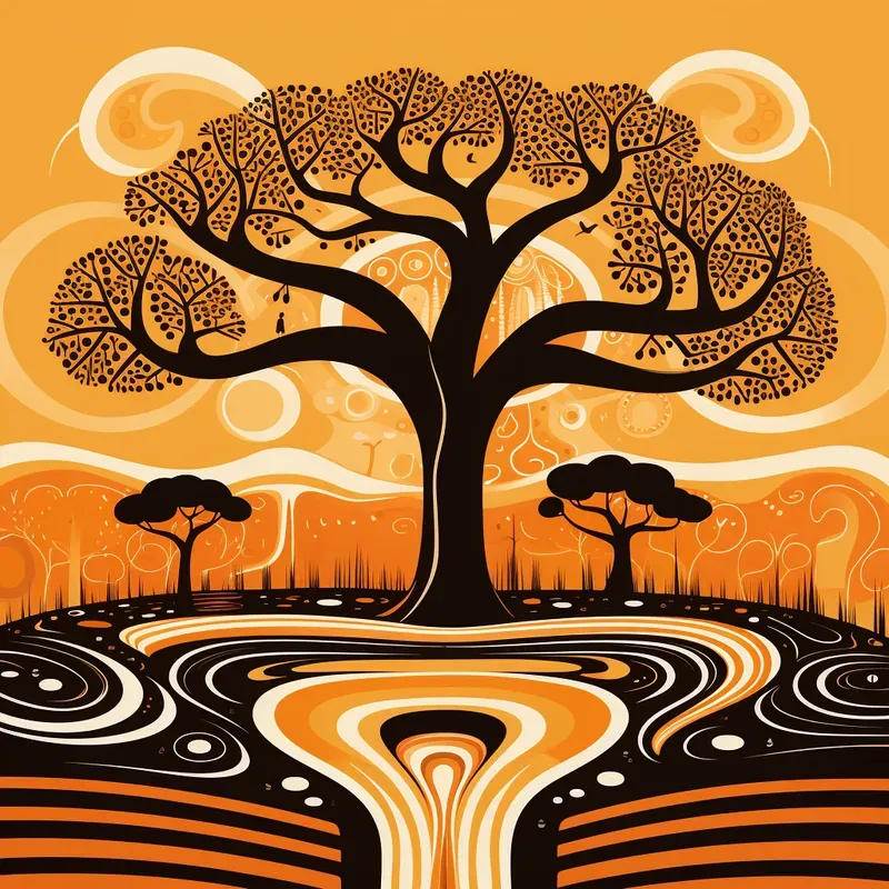 African Abstract Art Illustrations