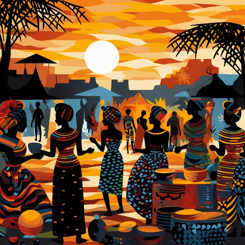 African Abstract Art Illustrations