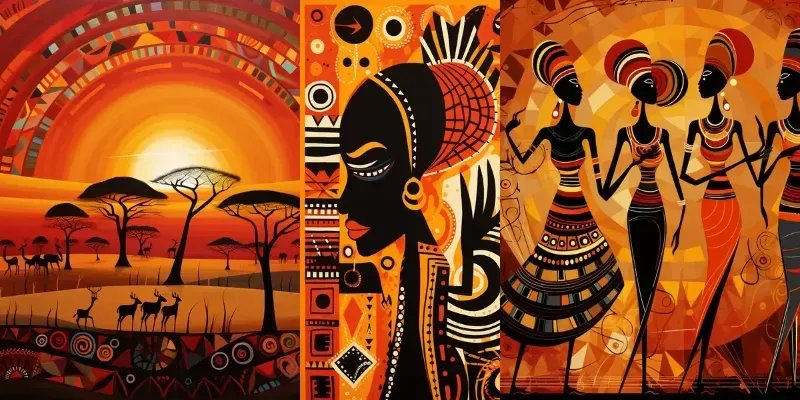 African Abstract Art Illustrations generated by undefined