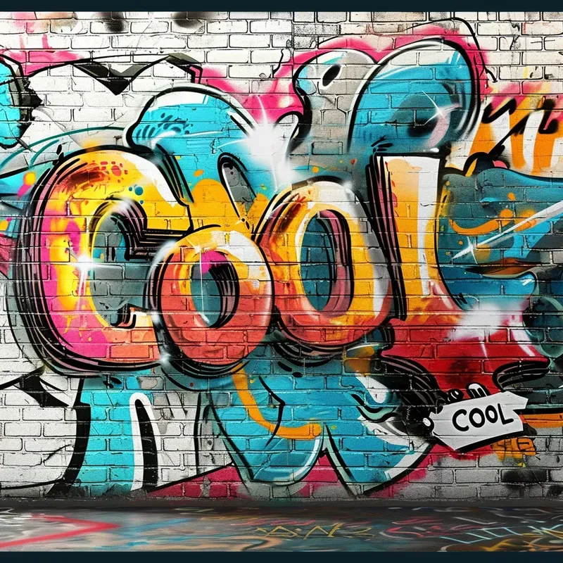 Realistic Graffiti Wall Illustrations