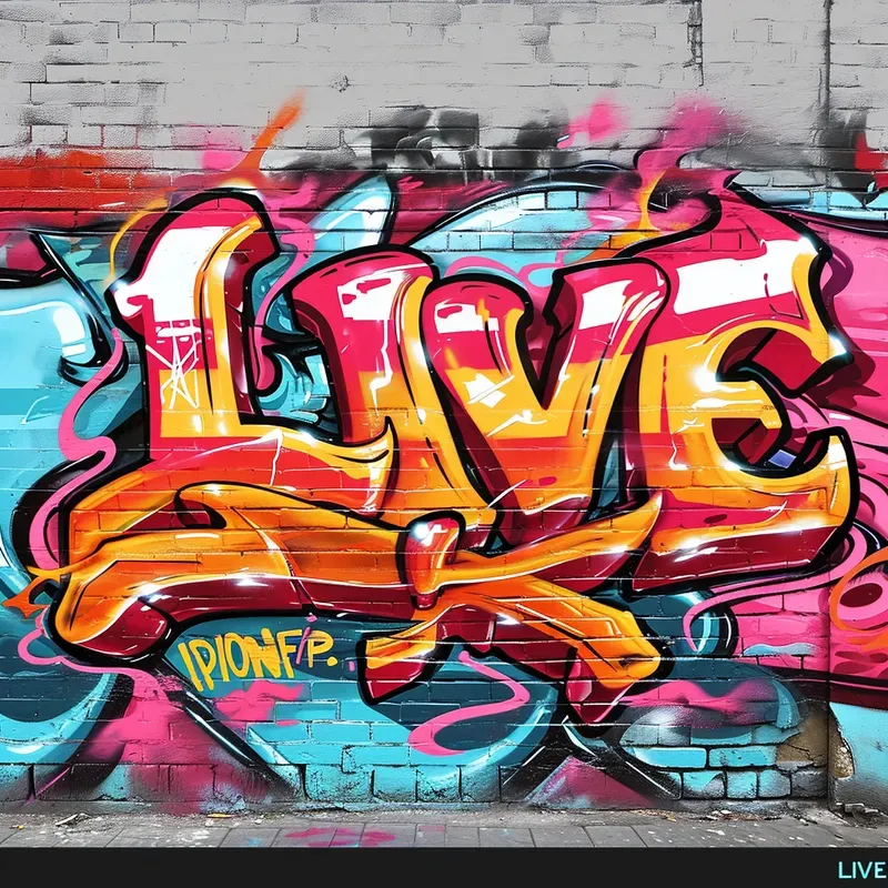 Realistic Graffiti Wall Illustrations