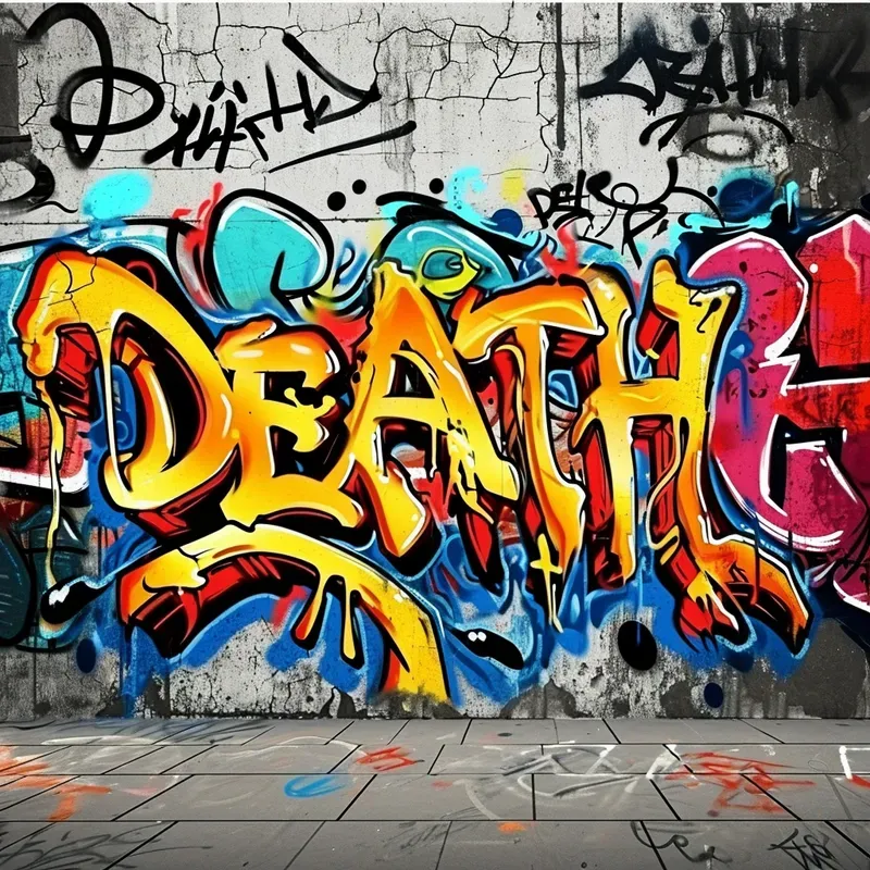 Realistic Graffiti Wall Illustrations