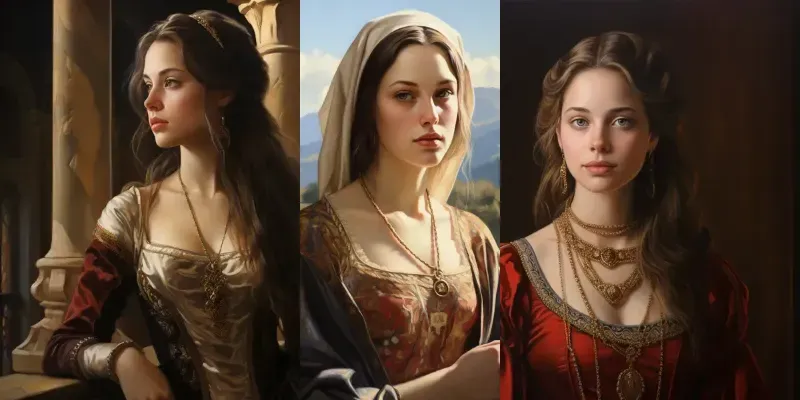 Renaissance Portraits Oil Paintings generated by undefined