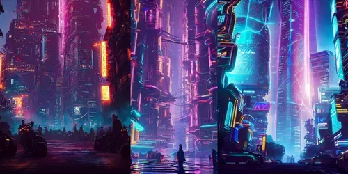 Neon Cyberpunk Cityscapes generated by midjourney