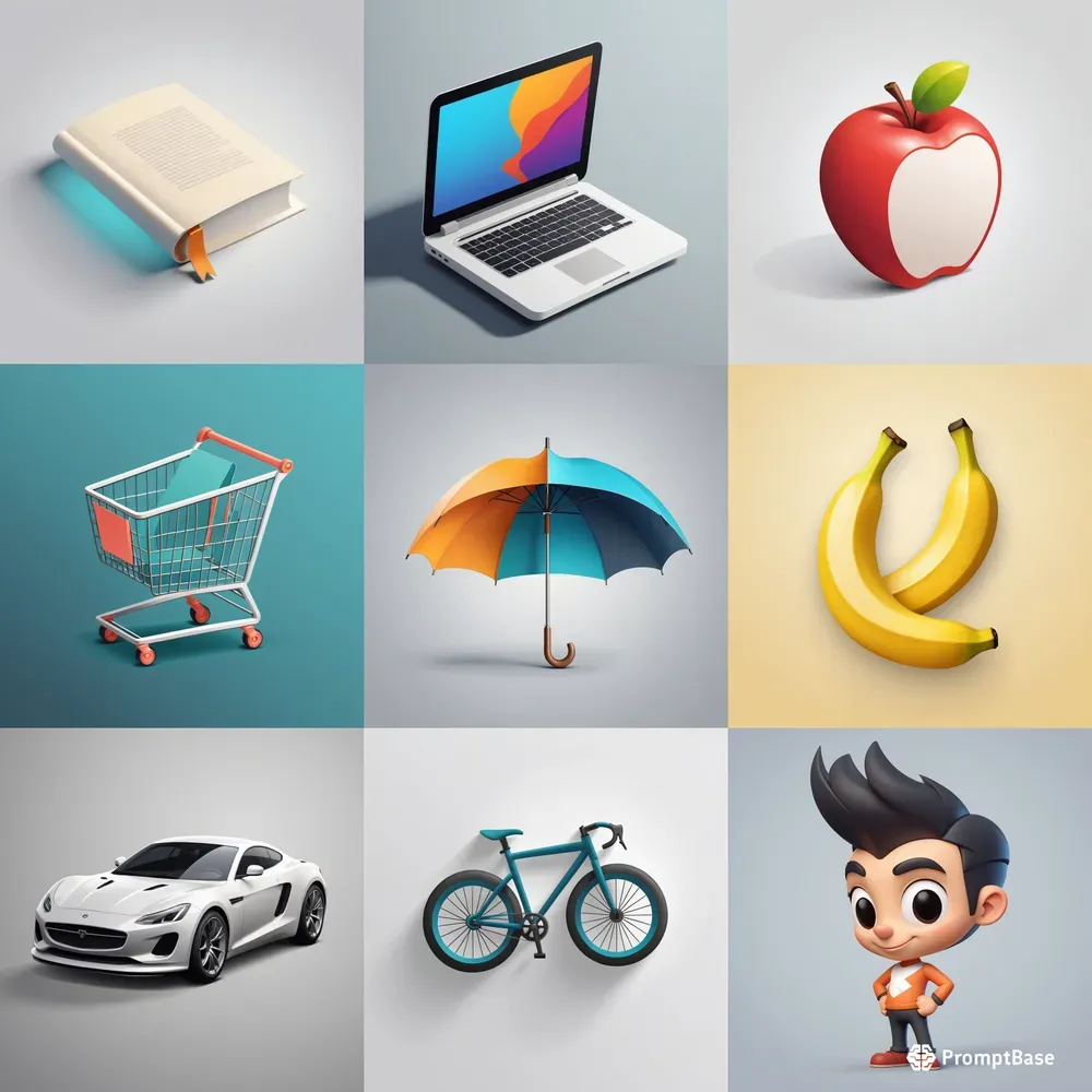 Sleek Minimalist 3D Icon Creations
