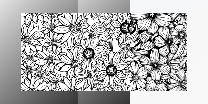 Flowers Zentangle Pattern Coloring Pages generated by undefined