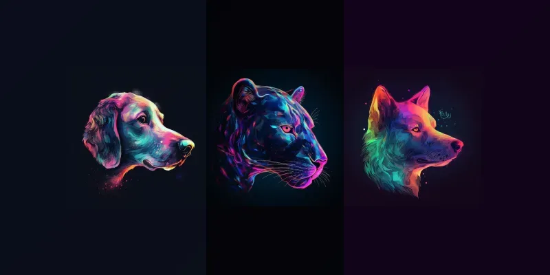 Gallagraphic Neon Heads In Profile generated by undefined