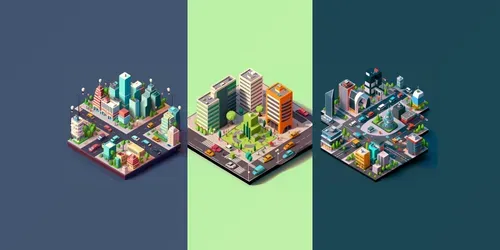 Isometric Cityscapes generated by midjourney