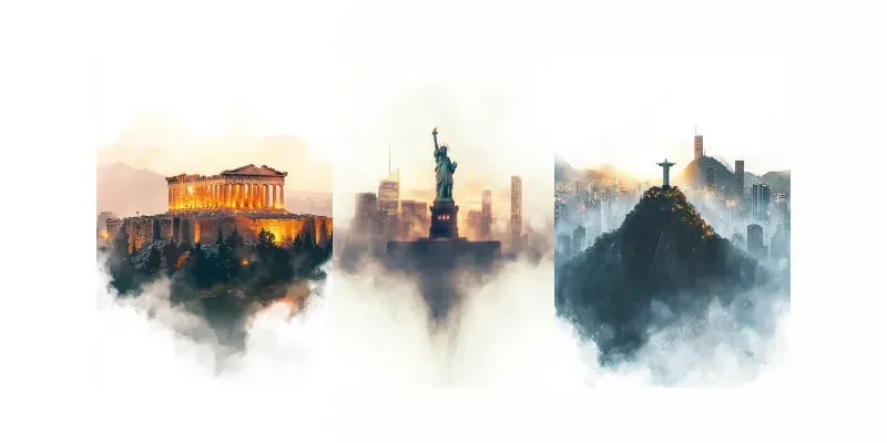 Famous Cities With Their Landmarks generated by undefined