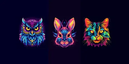 Colorful Animal Portrait Design Graphics generated by midjourney