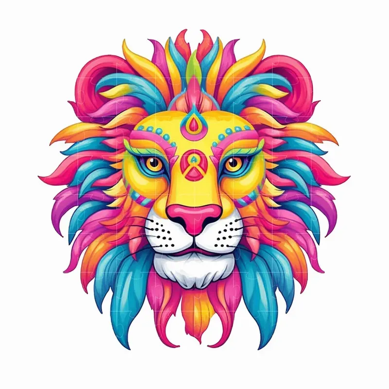 Stylized Lisa Frank Animal Illustrations