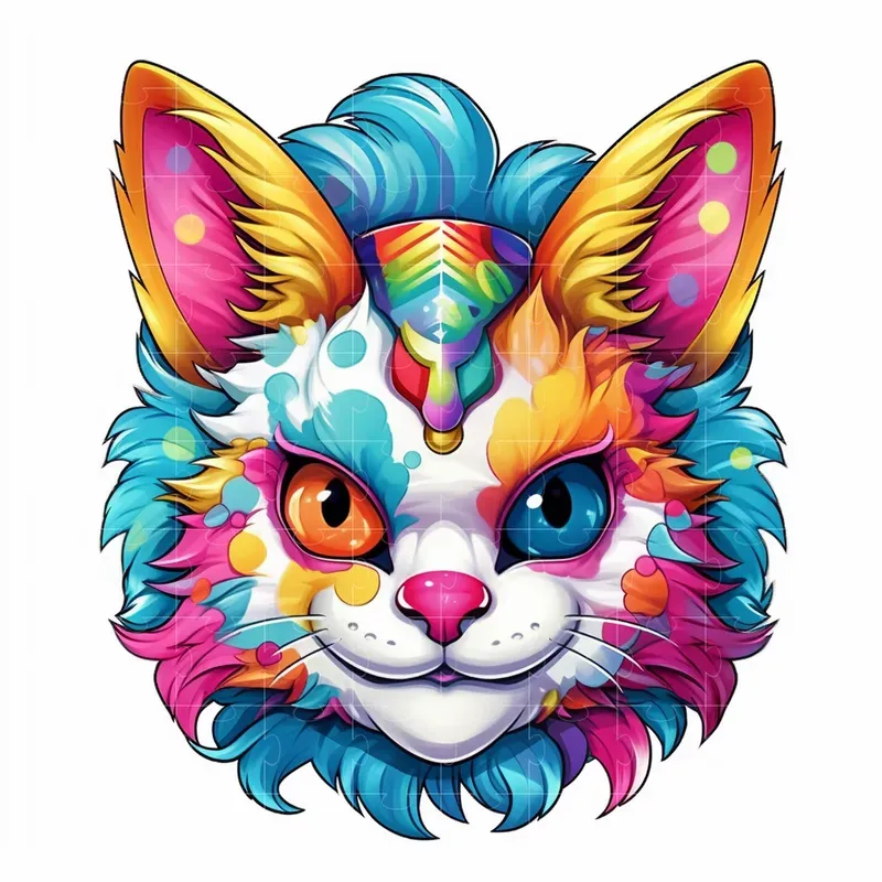 Stylized Lisa Frank Animal Illustrations